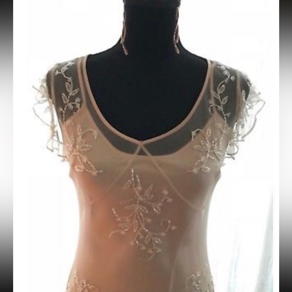 Sue Wong Women’s Nude Party Dress Sz 8 - Picture 3 of 8